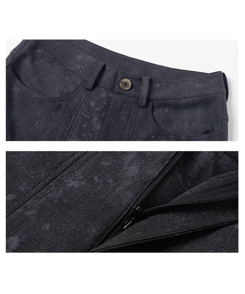 Marbled Wide Cargo Pants