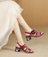 Gem Buckle Mesh Sequin Sandals