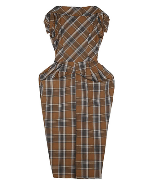 Plaid Fold Line Dress