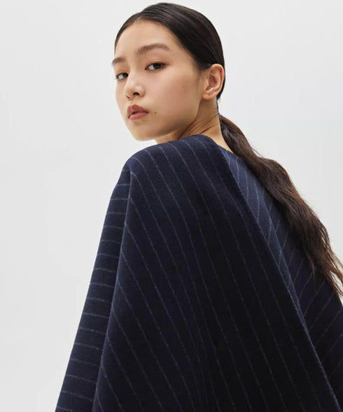 Diagonal Stripe Cape Coat