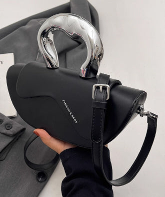 Metal Curve Handle Shell Bag