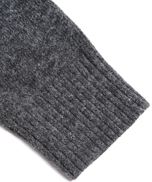 Contrast Color Long Knit Jacket