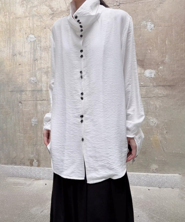 Column Button Long Blouse