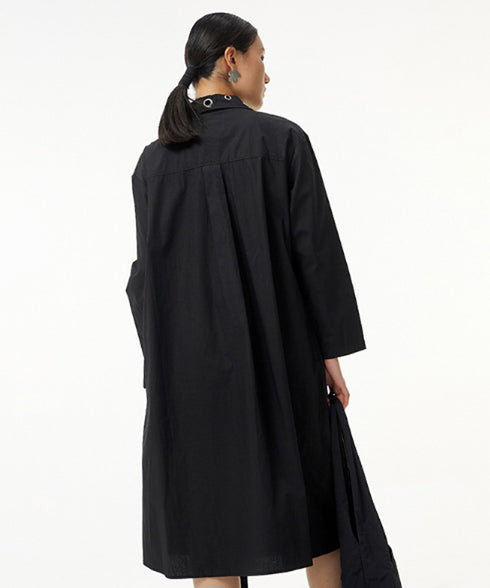 Grommet Strap Shirt Dress