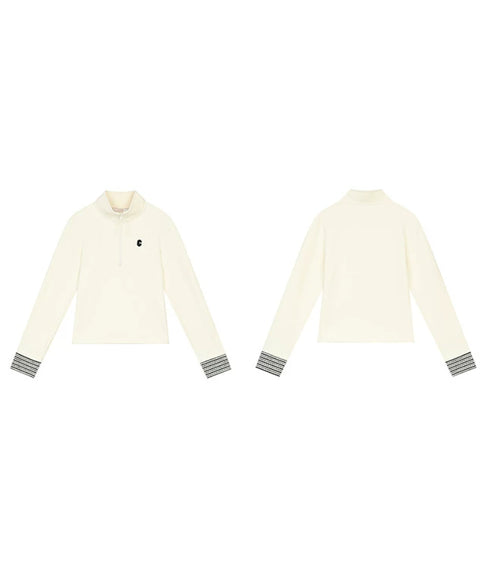 Cream Line Zip Top