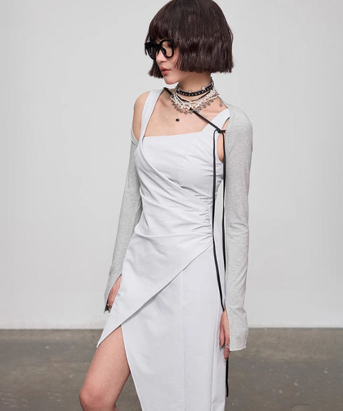 Diagonal Cut Dress