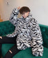 Snow Tiger Pattern Fur Coat