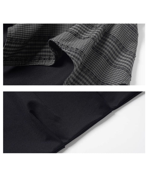 Layered Check Skirted Pants