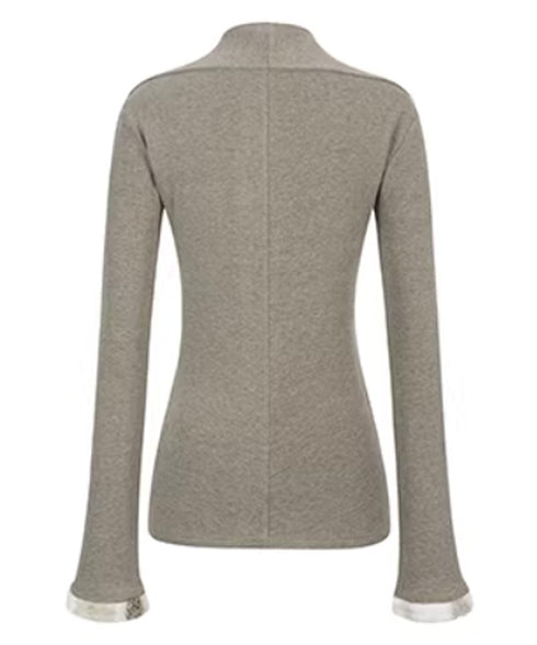 Fur Trim Gather Line Top