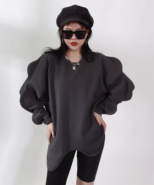 Wave Cut Sleeve Top
