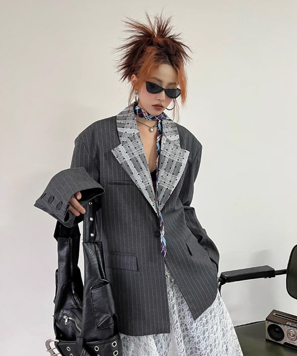 Lace Splicing Collar Jacket