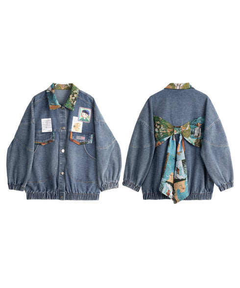 Jacquard Ribbon Denim Jacket