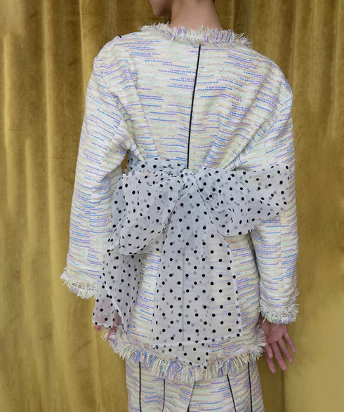 Dot Organza Raw Edge Jacket
