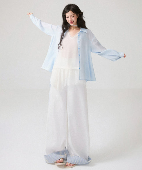 Ribbon Cascade Blouse
