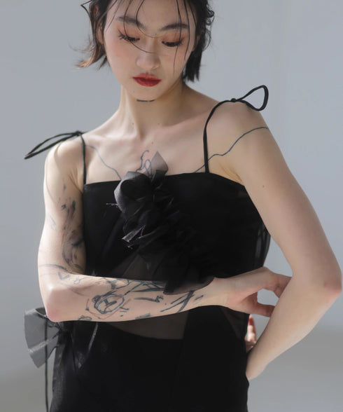 Sheer Layered Strap Dress