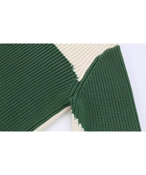 Abstract Pattern Oversized Knit Sweater