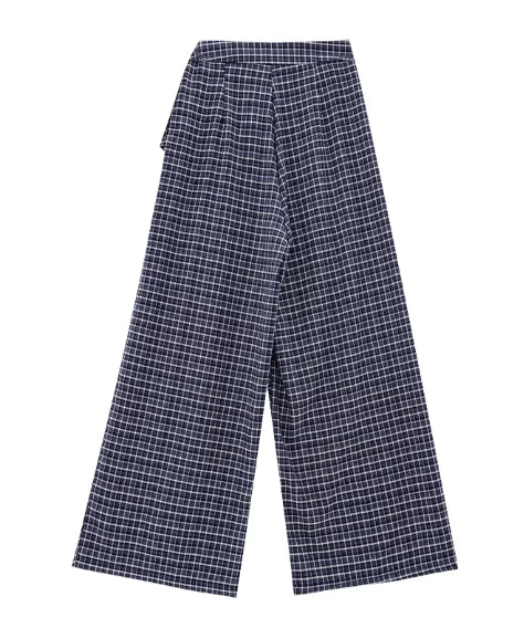 Grid Wrap Wide Pants