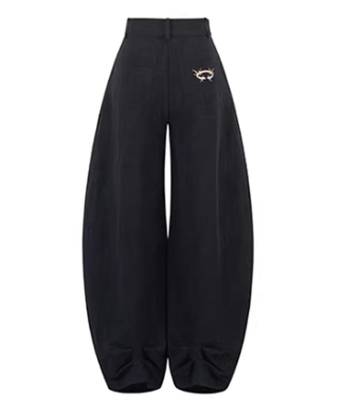 Thorn Embroidery Volume Wide Pants