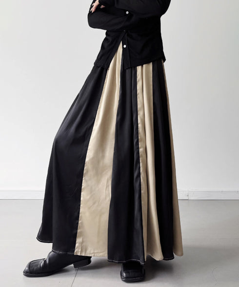 Glossy Block Maxi Skirt