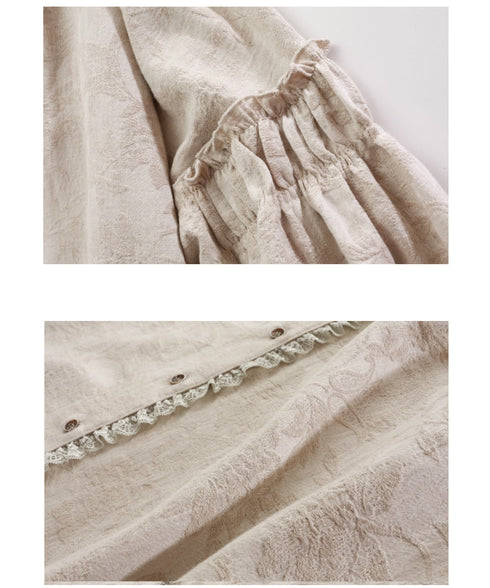 Frill Collar Jacquard Dress