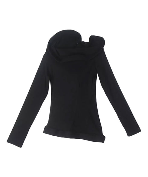 Sculptural Drape Collar Top