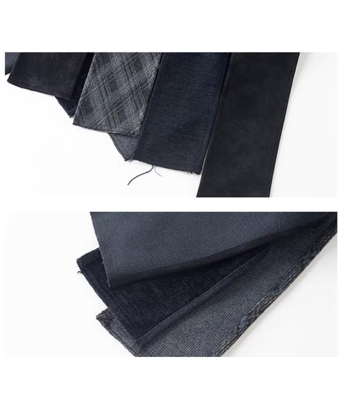 Diagonal Panel Layered Long Skirt