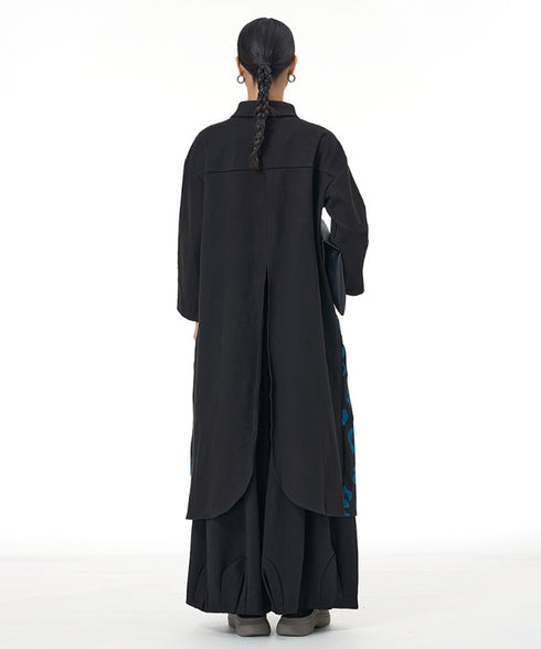 Leopard Panel Long Blouse