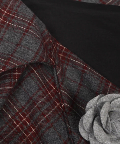 Plaid Draped Corset Dress