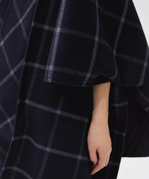 Diagonal Stripe Cape Coat