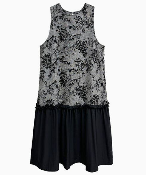 Monotone Tree Jacquard Dress