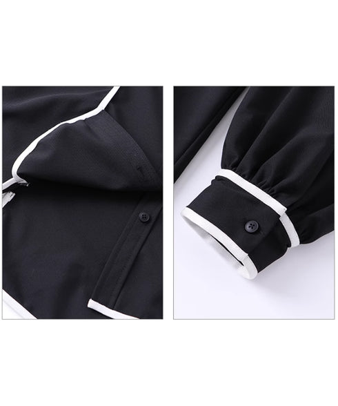 Deer Embroidery Collar Blouse