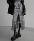 Vintage Check Slit Skirt