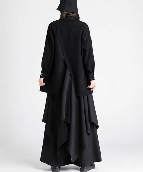 Draped Wide Leg Pants