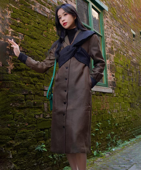 Twist Panel Button Coat