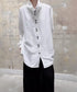 Column Button Long Blouse