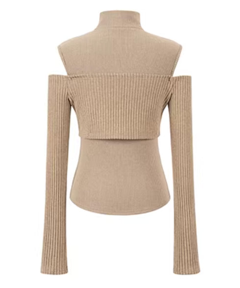 Layered Zip Rib Top