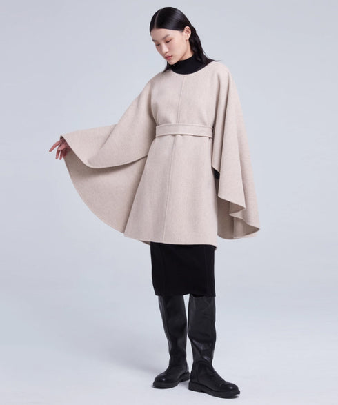 Drape Cape Belted Coat