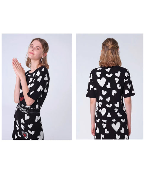 Heart Pattern Knit Top