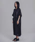 Stand Collar Silky Drape Dress