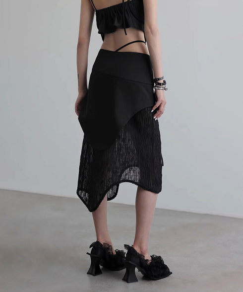 Wave Line Patchwork Skirt