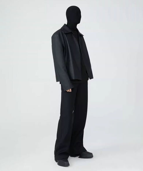 Buttonless Faux Leather Jacket