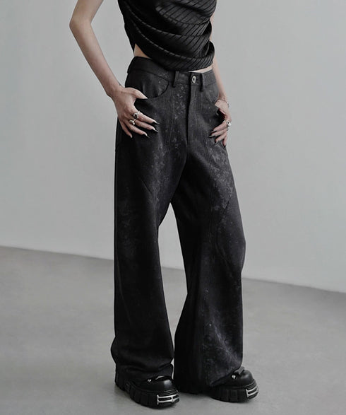 Marbled Wide Cargo Pants