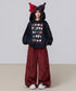 Corduroy Cat Embroidery Cargo Pants