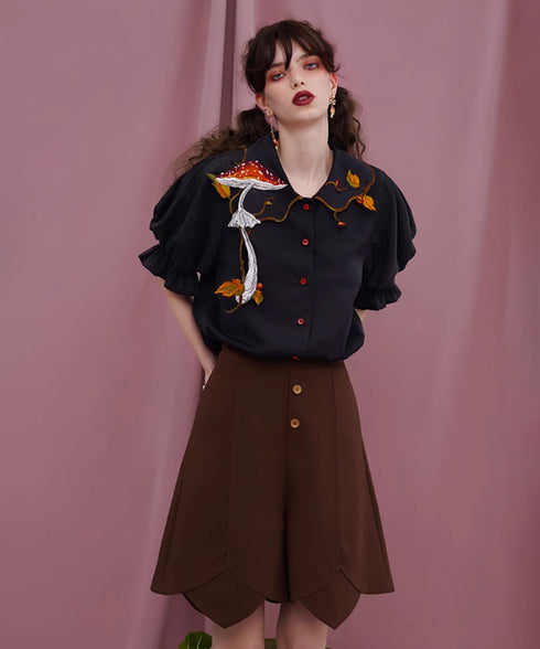 Mushroom Berry Blouse