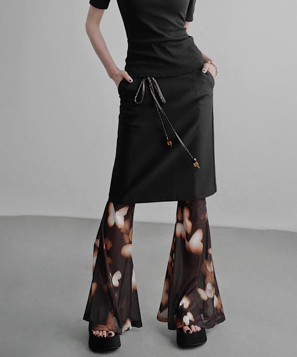 Braided Belt Straight Skirt