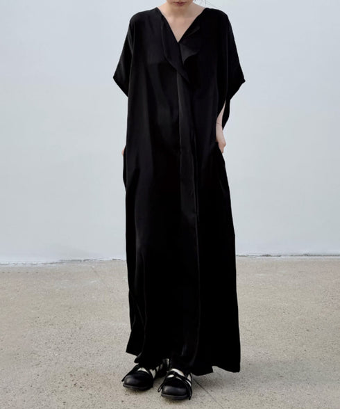 Cascade Drape Long Dress