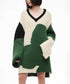 Abstract Pattern Oversized Knit Sweater