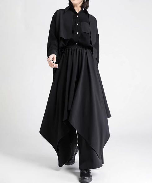 Draped Wide Leg Pants