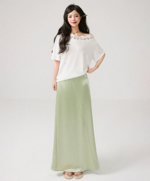 Lace Blossom Shoulder Tee