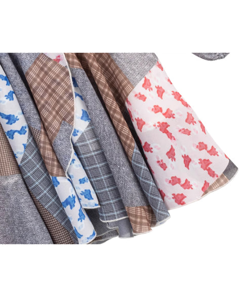 Retro Block Irregular Dress